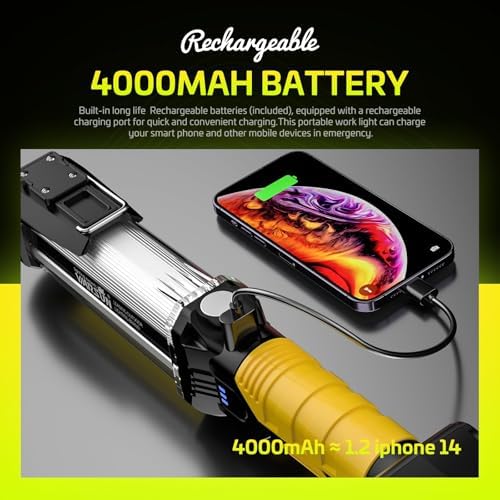 WARSUN Rechargeable LED Work Light 1500 Lumens Magnetic Base