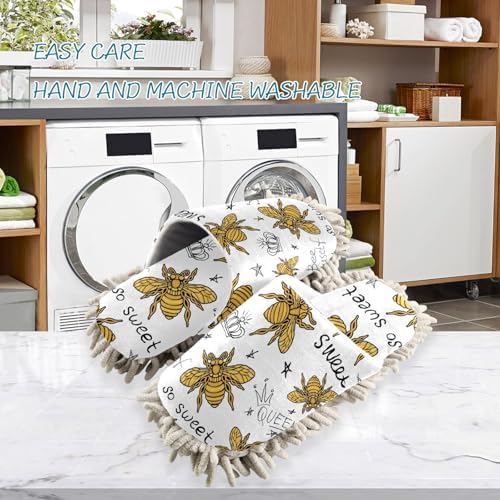 Sinestour Golden Bee Mop Slippers for Floor Cleaning
