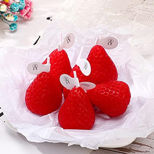 MTLEE 12 Pcs Strawberry Scented Soy Wax Candles