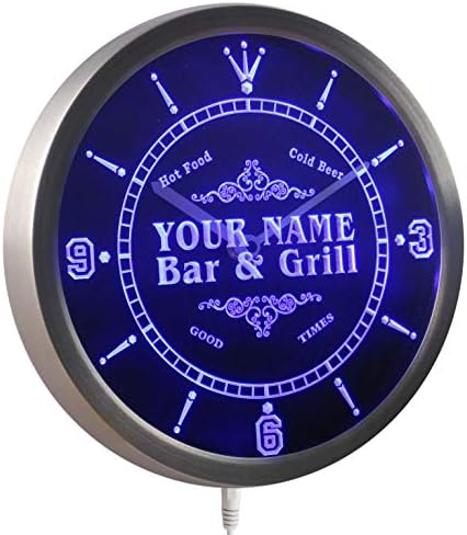 AdvPro Custom Family Bar Grill LED Wall Clock