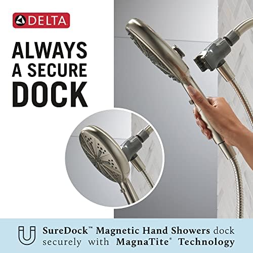 Delta 6-Spray SureDock Magnetic Shower Head Champagne Bronze 1