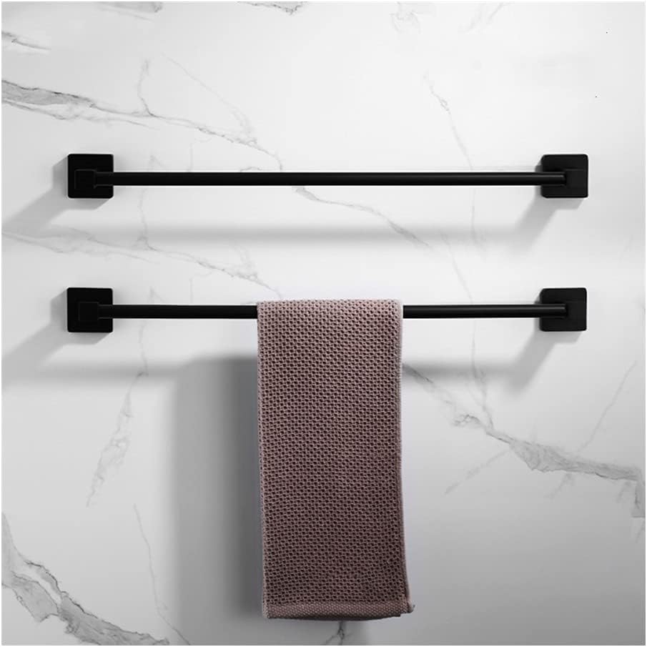 BOCbco 40Cm Round Black Towel Bar Wall Mounted