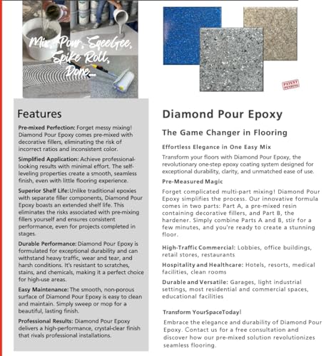 Res-ins Plus Diamond Pour Epoxy Floor Coati Checkerboard Grey