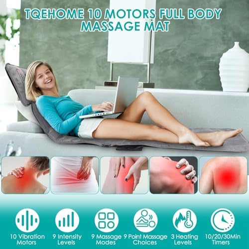 TeqHome Full Body Massage Mat with Heat and Shiatsu Pillow 1