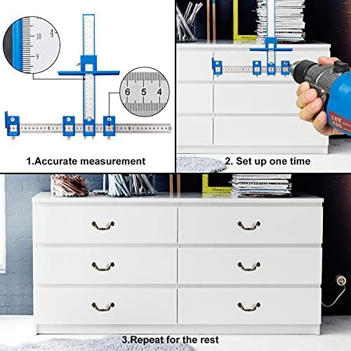 TBVHOMM Cabinet Hardware Jig with Drill Guide and Template Tool