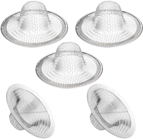 Heclia 5pcs Tub Drain Hair Catcher Silver 1