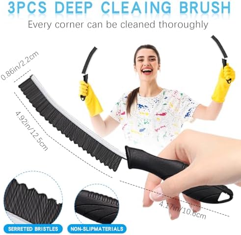 Magiware Hard Bristle Crevice Cleaning Brush Set 1
