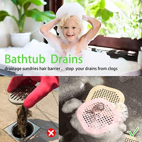 2 Pack Silicone Drain Hair Catcher for Kitchen and Shower