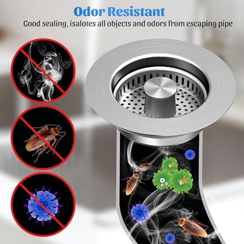 NinjaTiger 3-in-1 Sink Strainer Stopper 2-Pack