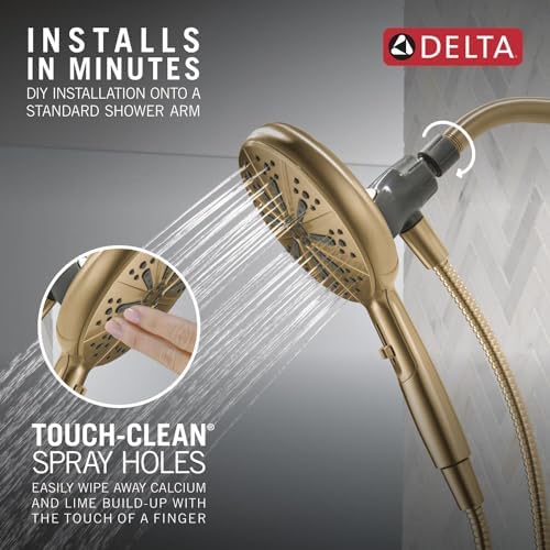 Delta 6-Spray SureDock Magnetic Shower Head Champagne Bronze 1