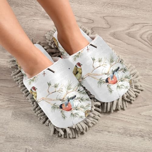 Sinestour Mopping Slippers with Microfiber Pads for Floor Cleaning