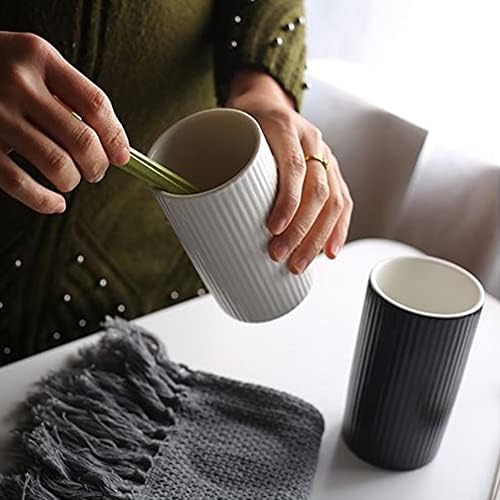 Striped Ceramic Toothbrush Cup for Couples
