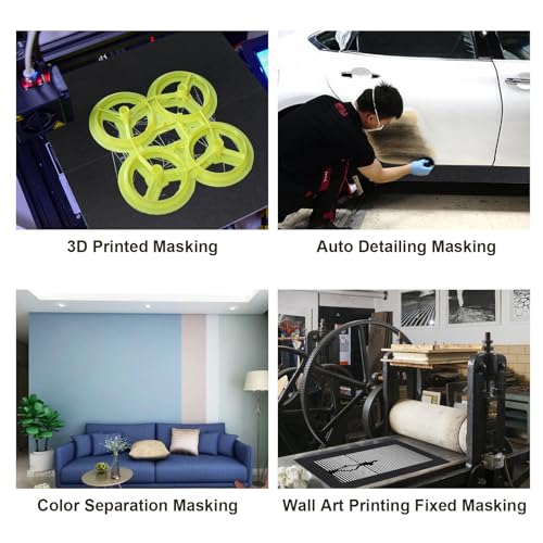 BOMEI PACK 6 Inch Wide Black Masking Tape 55 Yards