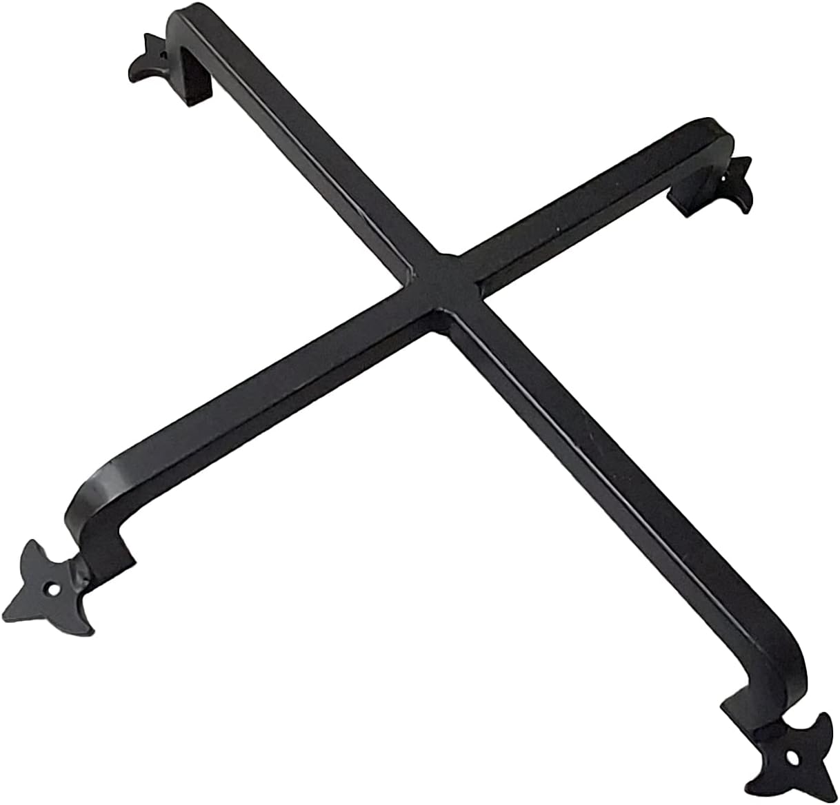 Wrought Iron Decorative Grille 10x10 Black Fleur de Lis Style