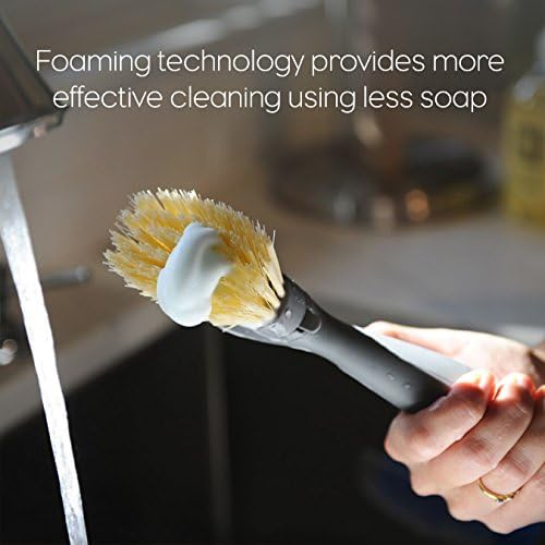 Full Circle FOMO Foam Soap Dish Brush Grey