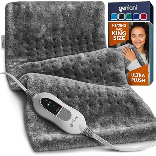 GENIANI Large Electric Heating Pad for Back Pain Relief