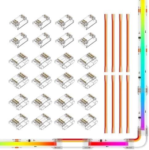 BTF-LIGHTING 3Pin COB LED Strip Connector Kit 8 Pairs 12mm Wide