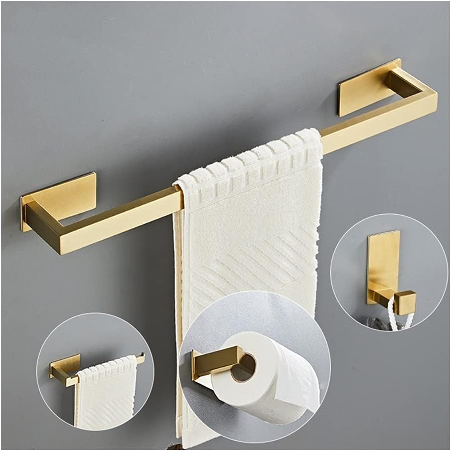 Brushed Gold Towel Rail Rack Set for Bathroom and Kitchen