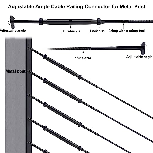 Black Cable Railing Hardware Kit for Metal Posts