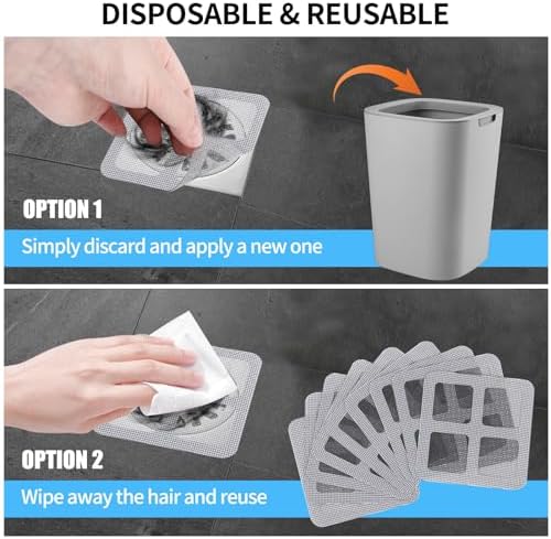 TUMEYET 50-Pack Drain Hair Catcher Sticker 39x39 Inch