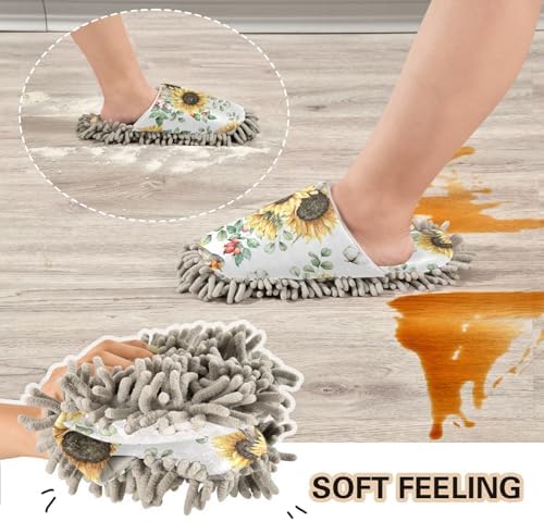 Sinestour Sunflower Mop Slippers for Floor Cleaning 1