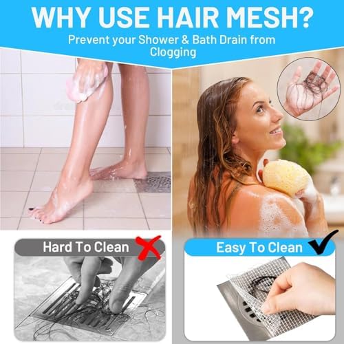 25 Packs Disposable Shower Hair Catcher Stickers