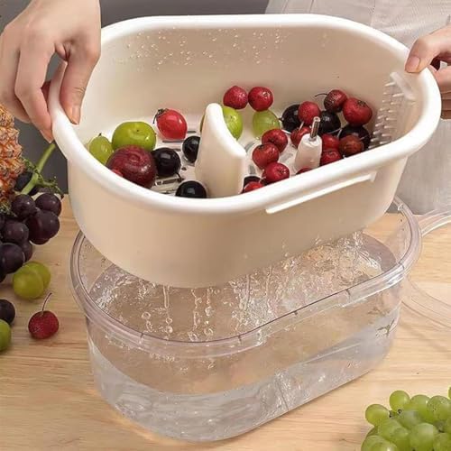 Fruit Cleaner Spinner with Brush for Kitchen