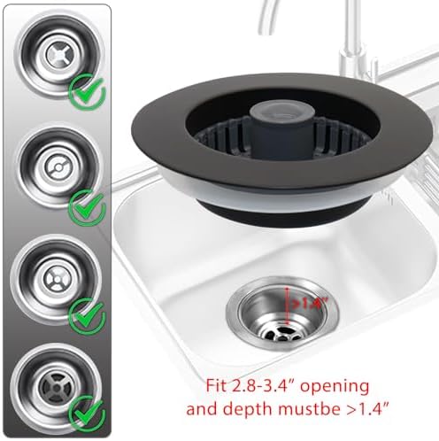 BAOLSLS 3 in 1 Kitchen Sink Stopper with Basket Strainer