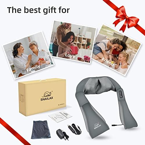 Snailax Shiatsu Neck Massager with Heat and Deep Kneading