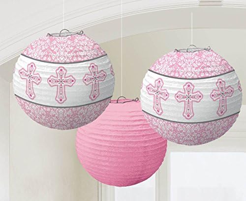 Pink Cross Paper Lanterns - Elegant Party Decor