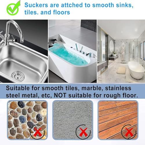 6 Pack Hair Catcher with Suction Cups for Shower and Sink 1
