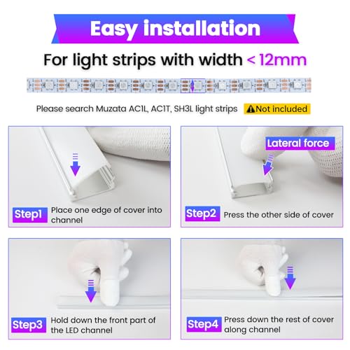 Muzata 10Pack 33FT LED Channel U Shape Diffuser 1