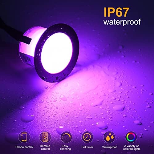 Sumaote 10pcs LED Deck Light Kit - WiFi Smart RGBW Recessed Landscape Lighting