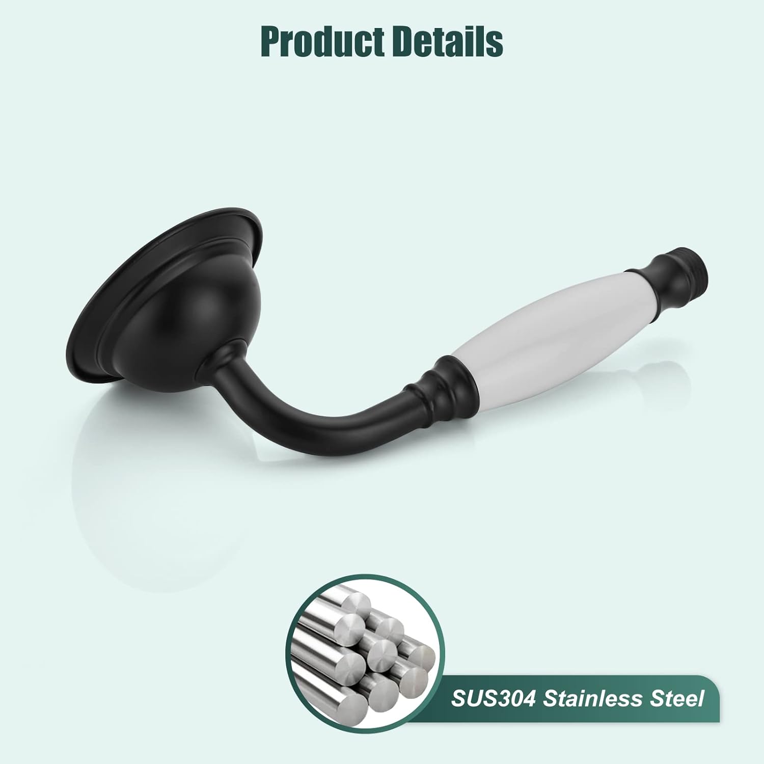 Heyalan Handheld Sprayer Matte Black Brass Showerhead