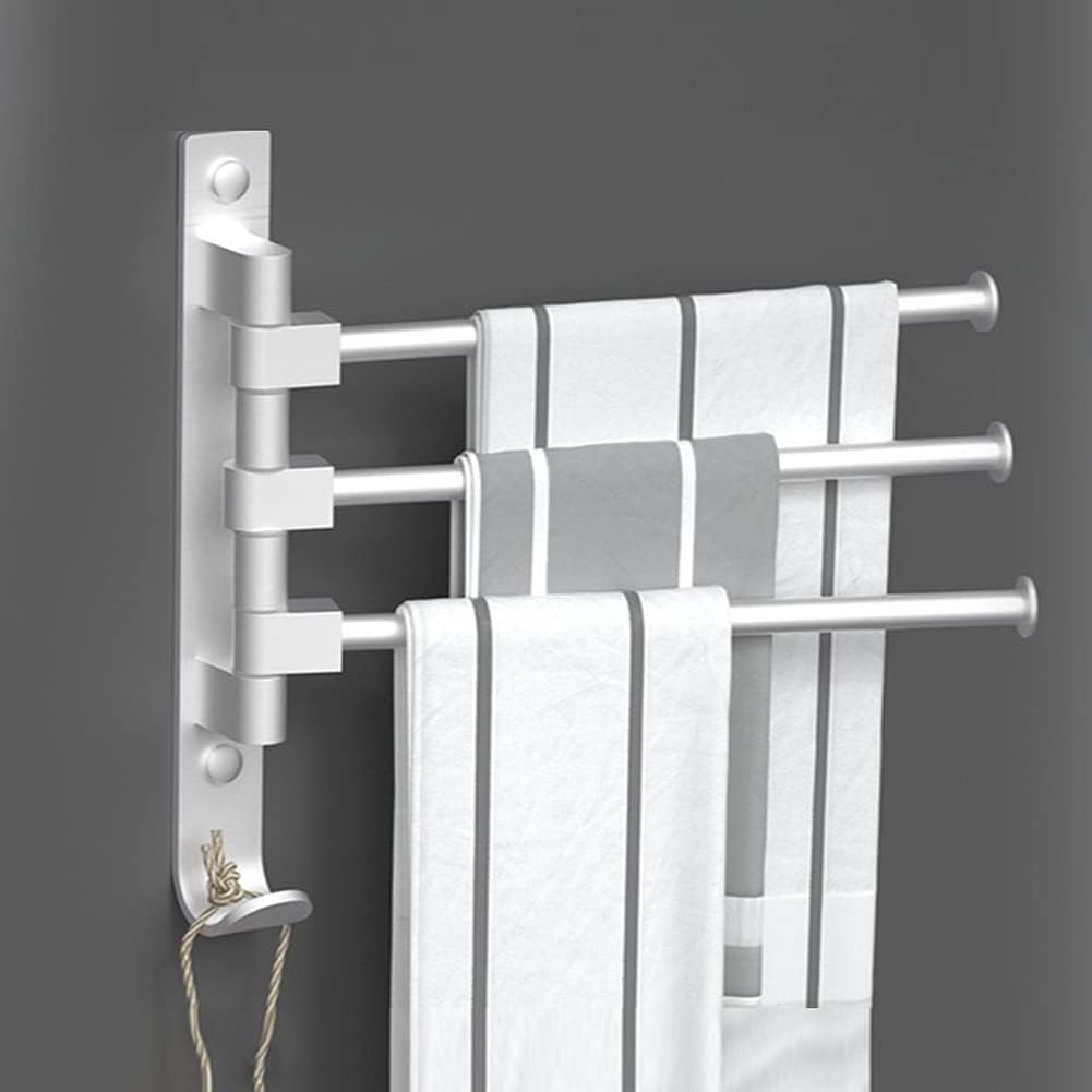 BOCbco Black Wall Mounted Towel Bar with 3 Hooks