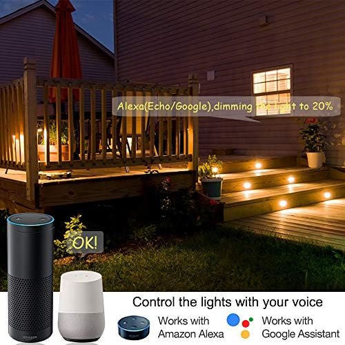 Sumaote 10pcs LED Deck Light Kit - WiFi Smart RGBW Recessed Landscape Lighting