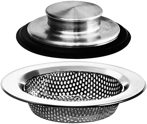 2PCS Hilltop Kitchen Sink Drainer Set - 3-12 Inch Drain Strainer Stopper