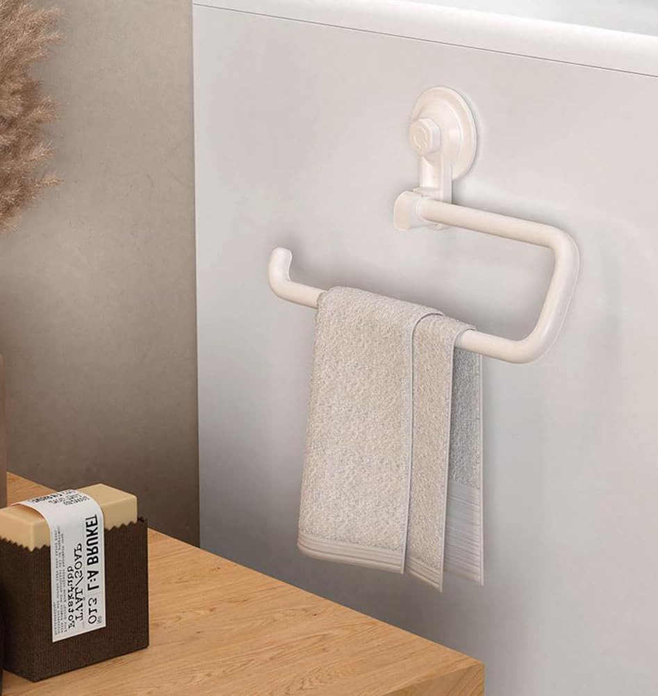 YUURO 12 Inch Suction Cup Towel Bar with 360 Rotation