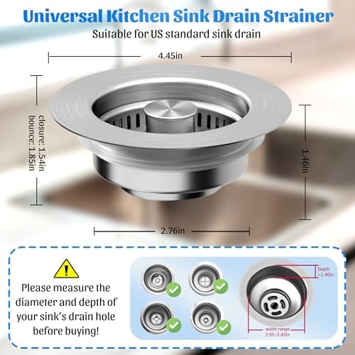 NinjaTiger 3-in-1 Sink Strainer Stopper 2-Pack