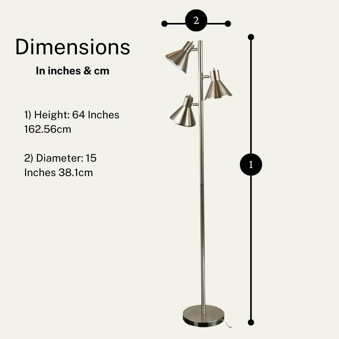 LIGHTACCENTS Tree Floor Lamp with 3 Adjustable Lights
