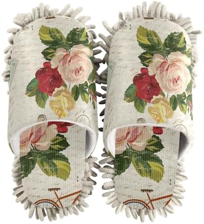 Sinestour Colorful Flower Mop Slippers Cleaning Dusters