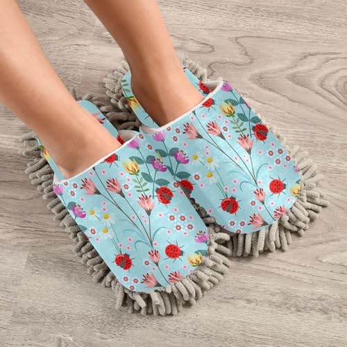 Sinestour Ladybird Mop Slippers for Floor Cleaning 1
