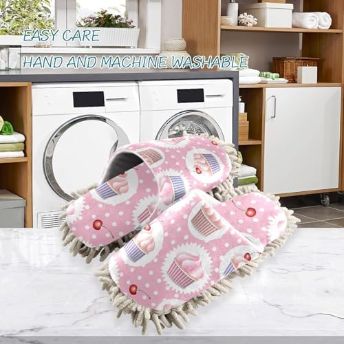 Sinestour Cupcakes Mop Slippers for Floor Cleaning 1
