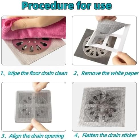 100Pcs Floor Drain Sticker with Hair Catcher