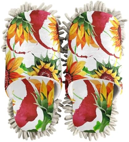 Sinestour Wildflower Mop Slippers for Floor Cleaning