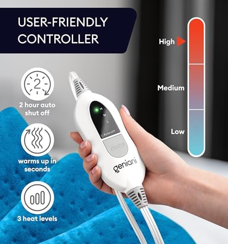 GENIANI Heat Pad for Back Pain Relief Auto Shut Off Machine Washable
