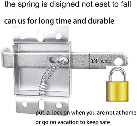 Wedelweib Garage Door Side Lock Inside Deadlock - Silver with PVC Cover