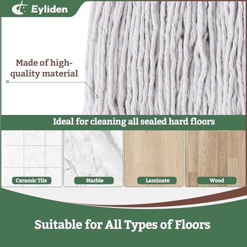 Eyliden Heavy Duty String Mops with 2 Reusable Heads