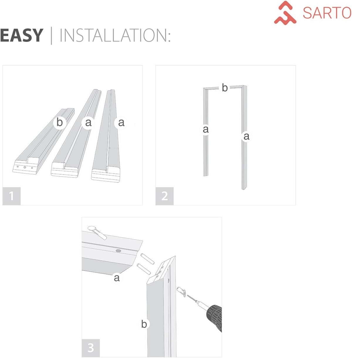 SARTODOORS - 36x96 Solid Core White Door with Hardware