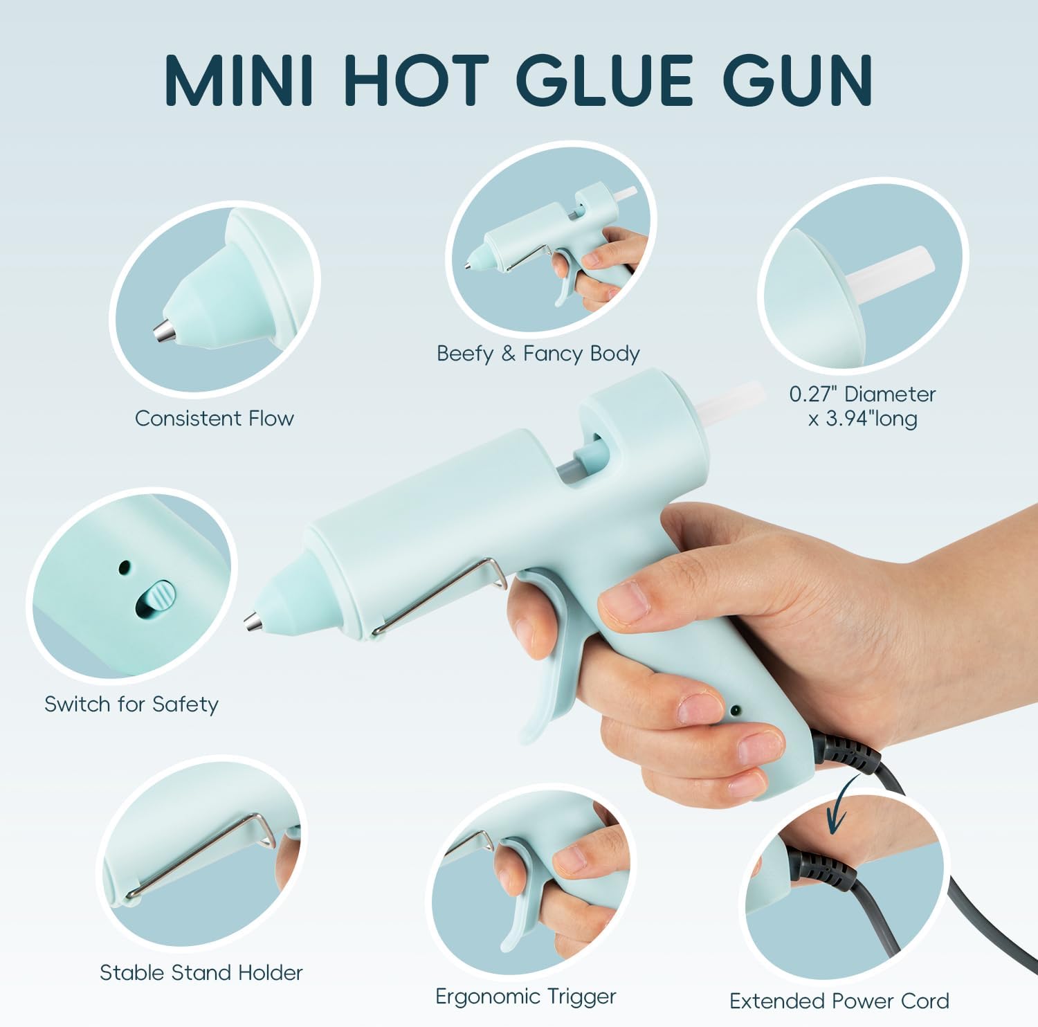 Mini Hot Glue Gun Kit with 30 Glue Sticks 1